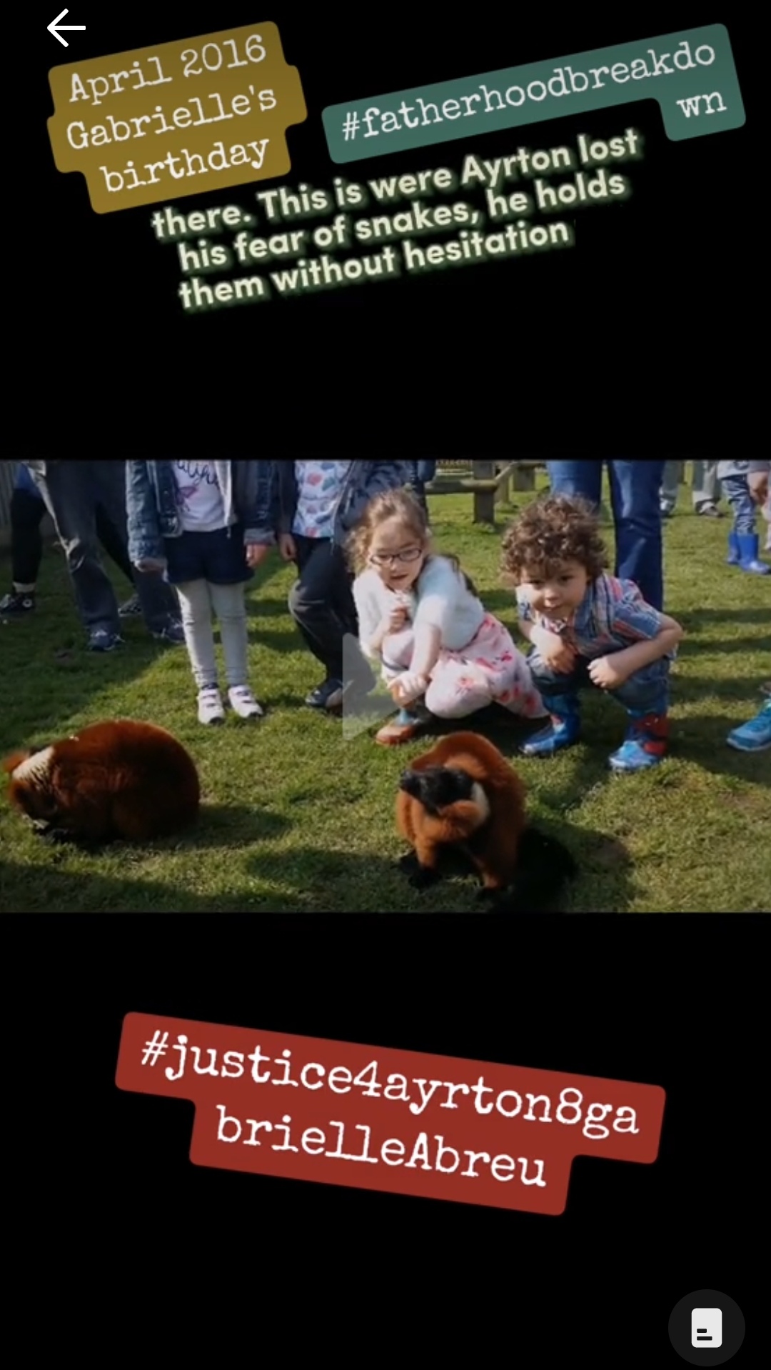 April 2016, photo of Ayrton & Gabrielle Abreu studying some wondering wildlife, on a very sunny day at Woodside Wildlife Park near Wragby, Lincoln. Daddy took them there for Gabrielle's birthday. Click to watch full clip