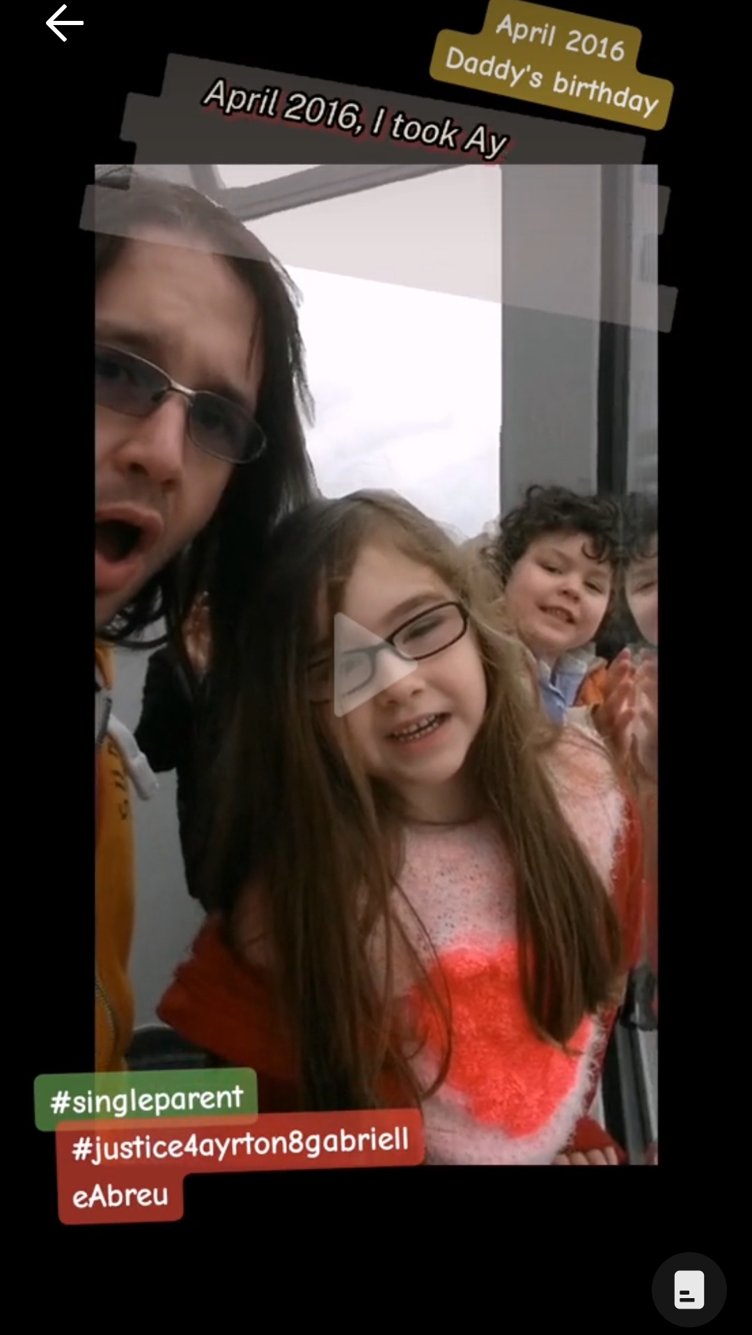 April 2016, photo of Ayrton & Gabrielle Abreu with daddy displaying different emotions on their faces whilst standing next to a big wide window, at The Deep in Hull. Click to watch full clip