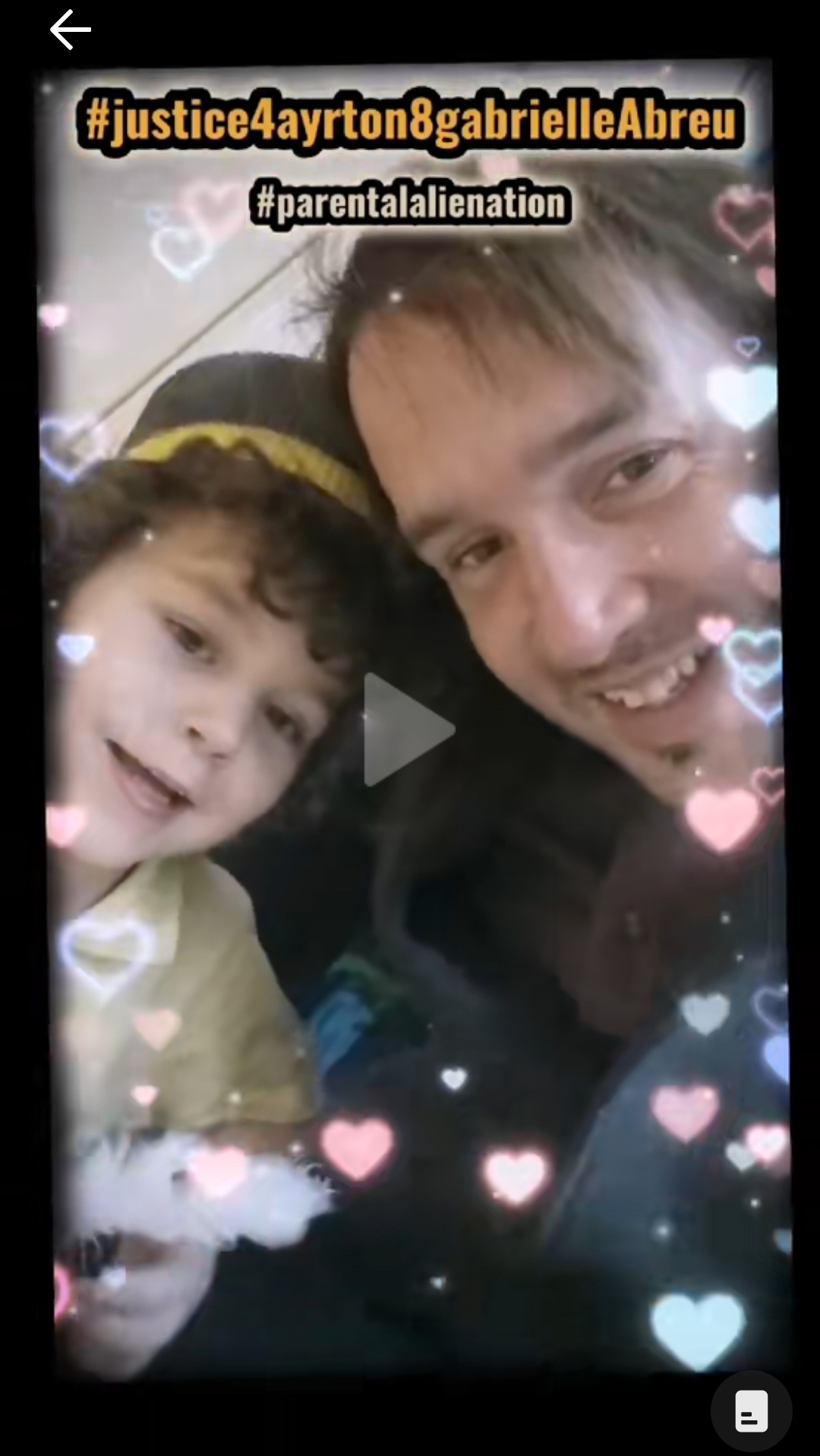 December 2016, close up photo of Ayrton Abreu with daddy after his school christmas play in Grimsby. Ayrton was wearing a crown. Click to watch full clip