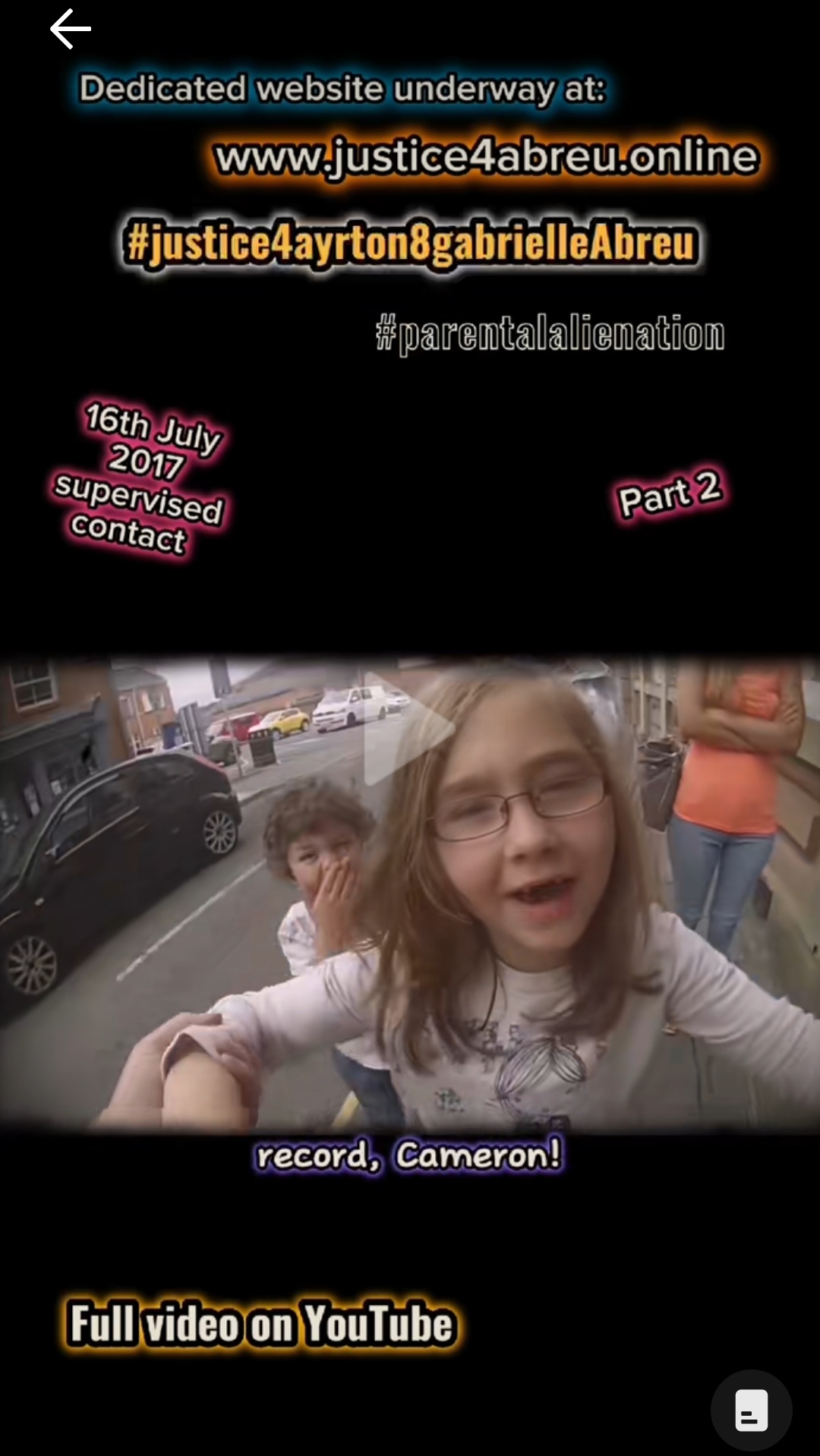 2017-07-16 photo of Ayrton & Gabrielle Abreu excited to get on daddy's shoulders, outside Parkway cinema in Louth. This photo is linked to its clip